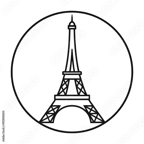 Elegant minimalist skyline icon of iconic landmark tower