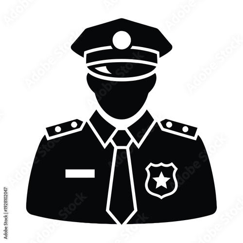 Professional officer silhouette emphasizes authority and security in uniform design