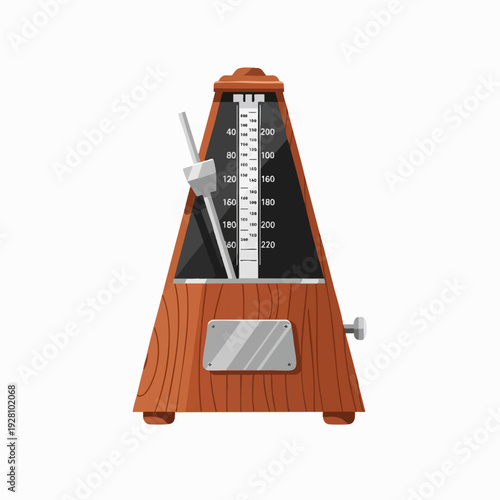 Classic mechanical metronome with adjustable tempo for music practice and timekeeping vintage design retro instrument for rhythm and beat training