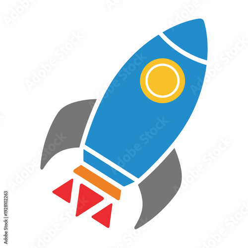 Dynamic rocket launching into futuristic space adventure