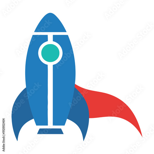 Dynamic rocket launching into futuristic space adventure