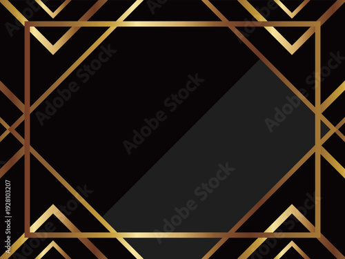 高級感のあるアールデコ背景　ブラック＆ゴールド