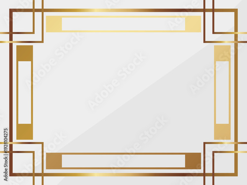 高級感のあるアールデコ背景　ホワイト＆ゴールド