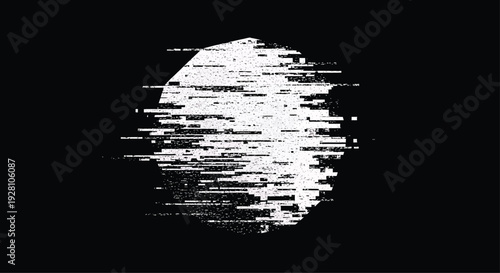 White Glitch on Black Background