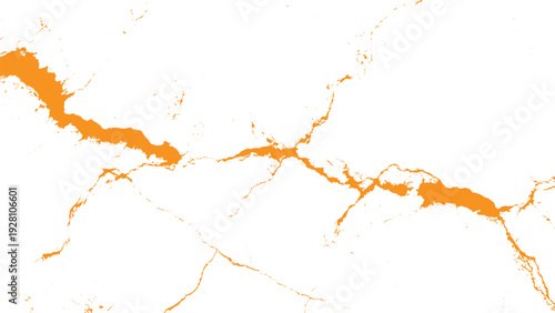 Orange paint splatter on isolated transparent background for artistic design elements