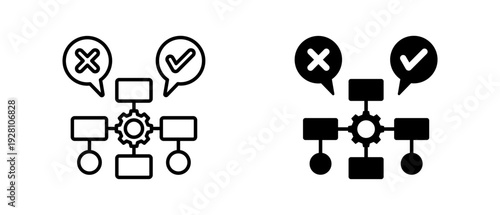 Decision Making icon set with style outline and solid. vector simple elements for design and presentation.