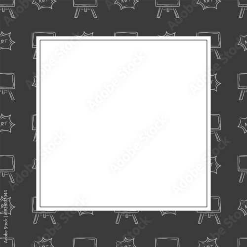 Hand drawn artist tool square frame background