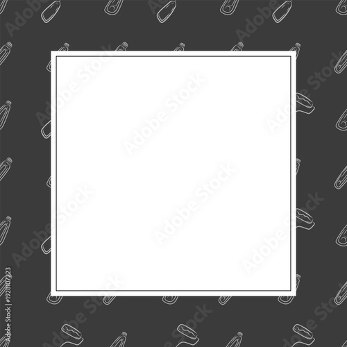 Hand drawn artist tool square frame background