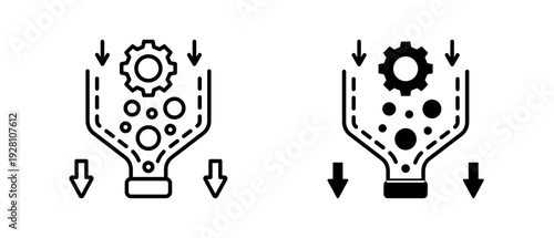 Workflow Bottleneck icon set with style outline and solid. vector simple elements for design and presentation.