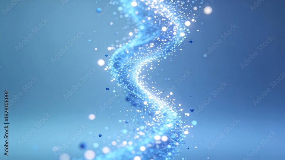 Obraz premium Blue glowing particle spiral