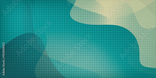 Modern turquoise gradient backdrop with dynamic translucent overlapping curves.