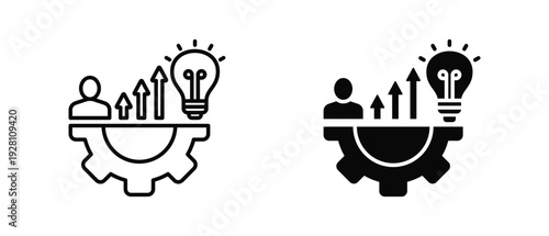Self Development icon set with style outline and solid. vector simple elements for design and presentation.
