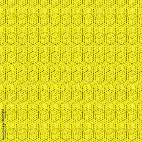 Pattern Vector seamless arrow cubic arrow hexagon pattern. Modern stylish thin linear texture. Mesh, net pattern.