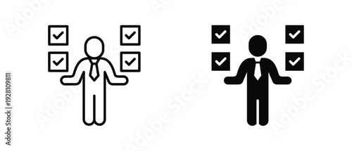 Self Assessment icon set with style outline and solid. vector simple elements for design and presentation.