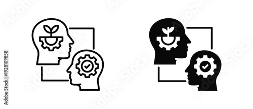 Mindset icon set with style outline and solid. vector simple elements for design and presentation.