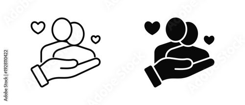 Compassion icon set with style outline and solid. vector simple elements for design and presentation.