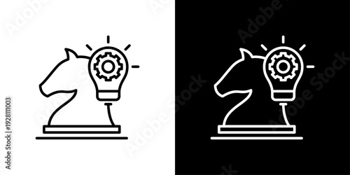 Creative Strategy Icon Sheet Black And White