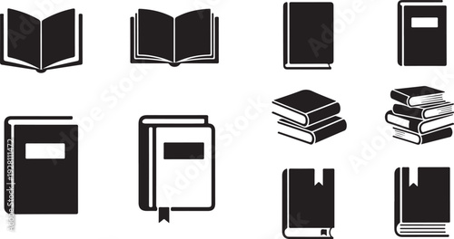  Book vector icon set vector design element eps