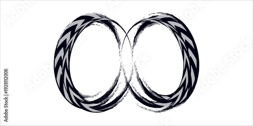 Tire track. Tyre mark of car, bike, motorcycle with grunge effect on white background. Wheel footprint, road element, dirty rubber protector pattern.