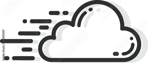Stylized cloud icon representing data storage and online services cloud computing technology fast download upload internet symbol