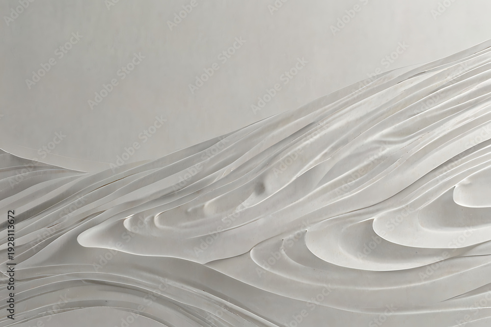 Obraz premium White background with subtle wave pattern at the top corner, modern corporate style