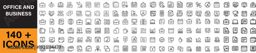 Office and Business icon set Editable line icons. Vector illustration icon