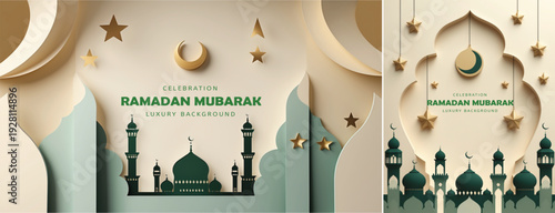 elegant islamic ramadan celebration background, Ramadhan kareem background for banner & social media template	