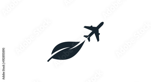 Airplane flying with a leaf.