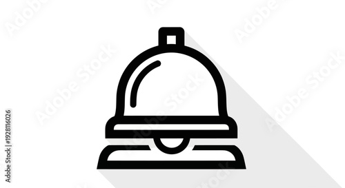 Simple Black Cloche Icon on White.