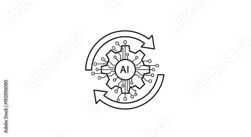 Artificial Intelligence Technology Symbol Design.