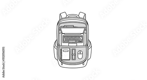 Backpack with Laptop and Accessories.