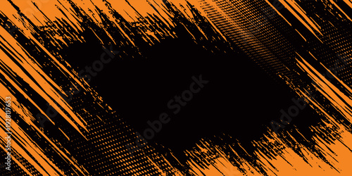 orange black brush Car sticker wrap pattern banner abstract sporty lines black orange color combination grunge brush modern pattern racing motorsport design.vector illustration. eps 10
