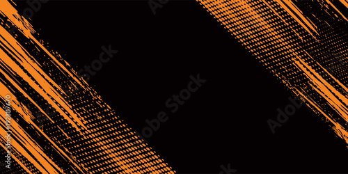 orange black brush Car sticker wrap pattern banner abstract sporty lines black orange color combination grunge brush modern pattern racing motorsport design.vector illustration. eps 10