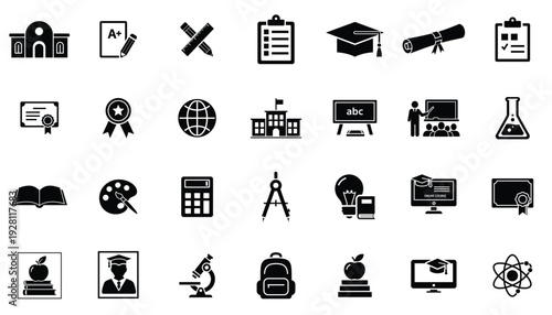 Space and Universe Outline Icon Set – Rocket, Planet, Alien, UFO and Galaxy Linear Vector Collection