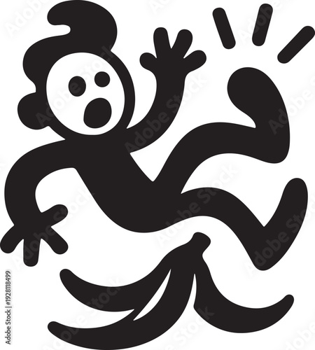 Banana peel slip silly glyph.