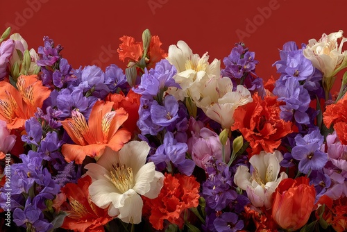 Natural fresh flowers pattern wallpaper.