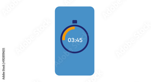 Digital stopwatch on blue screen.