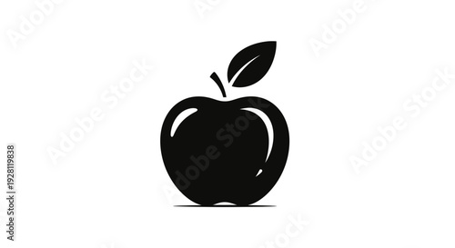 Black Apple Fruit Icon Symbol.
