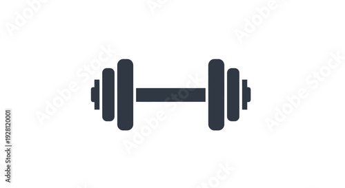 Black Dumbbell Icon Fitness Equipment Symbol.
