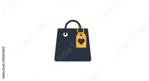 Black Handbag with Yellow Tag.