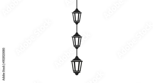 Black hanging street lamp lights.