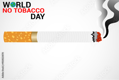 World No Tobacco Day cigarette with smoke