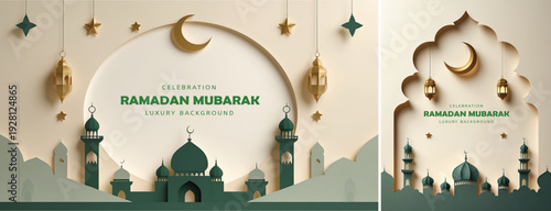 elegant islamic ramadan celebration background, Ramadhan kareem background for banner & social media template	
