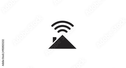 Black Wireless Router Icon Simple Design.