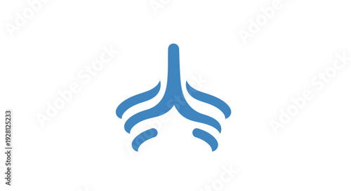 Blue Airway Lung Health Symbol.