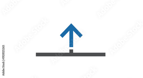 Blue Arrow Pointing Upward Direction Sign.