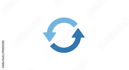 Blue Arrows Circular Rotation Symbol.