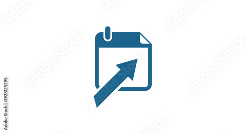 Blue calendar icon with arrow.