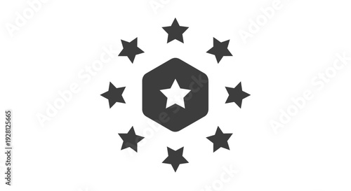 Black star hexagon symbol logo icon.