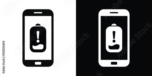 Konstfotografi Phone battery warning alert icon